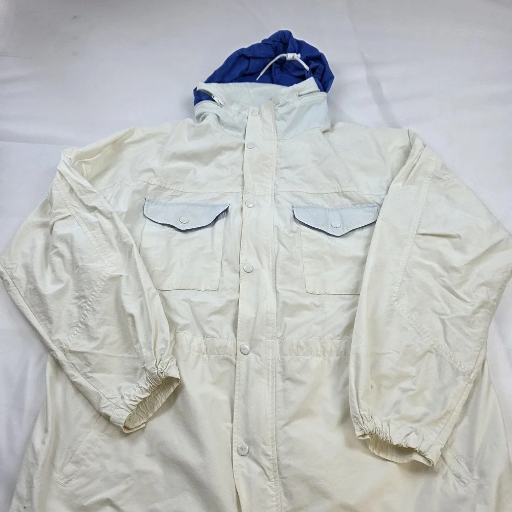 Vintage Polo Ralph Lauren Jacket Mens XL White Hooded Windbreaker Outdoor